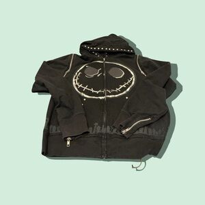 Kids Black Graphic Zip-Up Hoodie